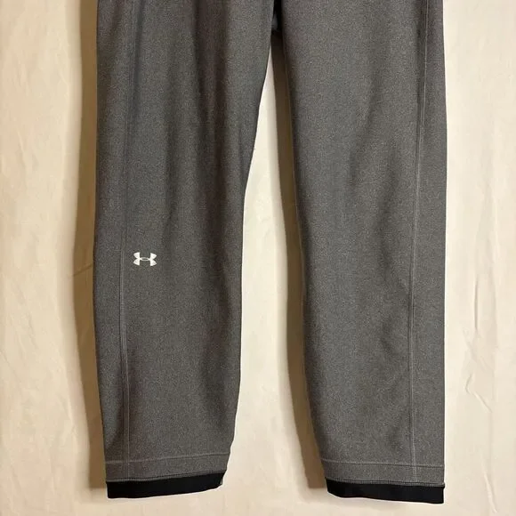 Under Armour HeatGear Ankle Crop Sports Running Leggings Metallic Gray Size XL - Picture 3 of 9